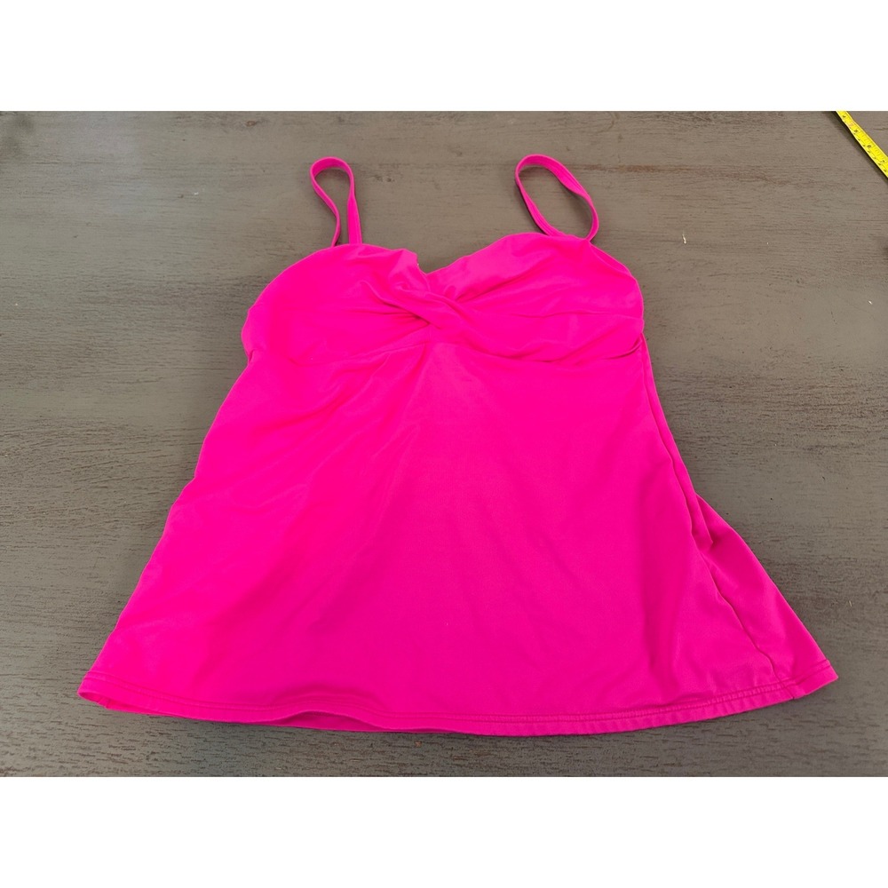 S.Oliver Hot Pink Twist Front Underwire Tankini Swim Top 36B Adjustable Straps